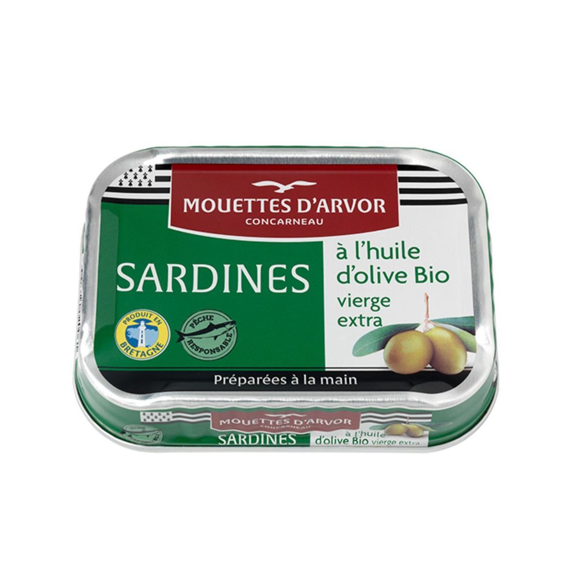 SARDINES À L'HUILE D'OLIVE BIO LES MOUETTES D'ARVOR