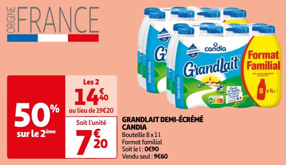 GRANDLAIT DEMI-ÉCRÉMÉ  CANDIA