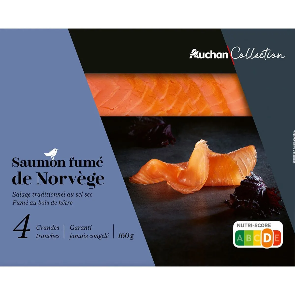 saumon fumé bio auchan  collection "cultivons le bon"