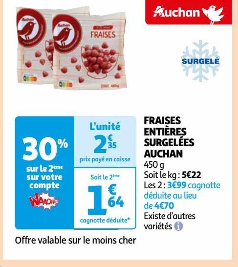 FRAISES  ENTIÈRES  SURGELÉES  AUCHAN