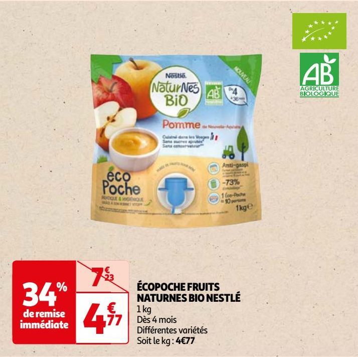 ÉCOPOCHE FRUITS  NATURNES BIO NESTLÉ