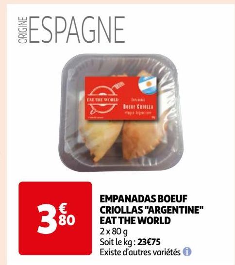 EMPANADAS BOEUF  CRIOLLAS "ARGENTINE"  EAT THE WORLD