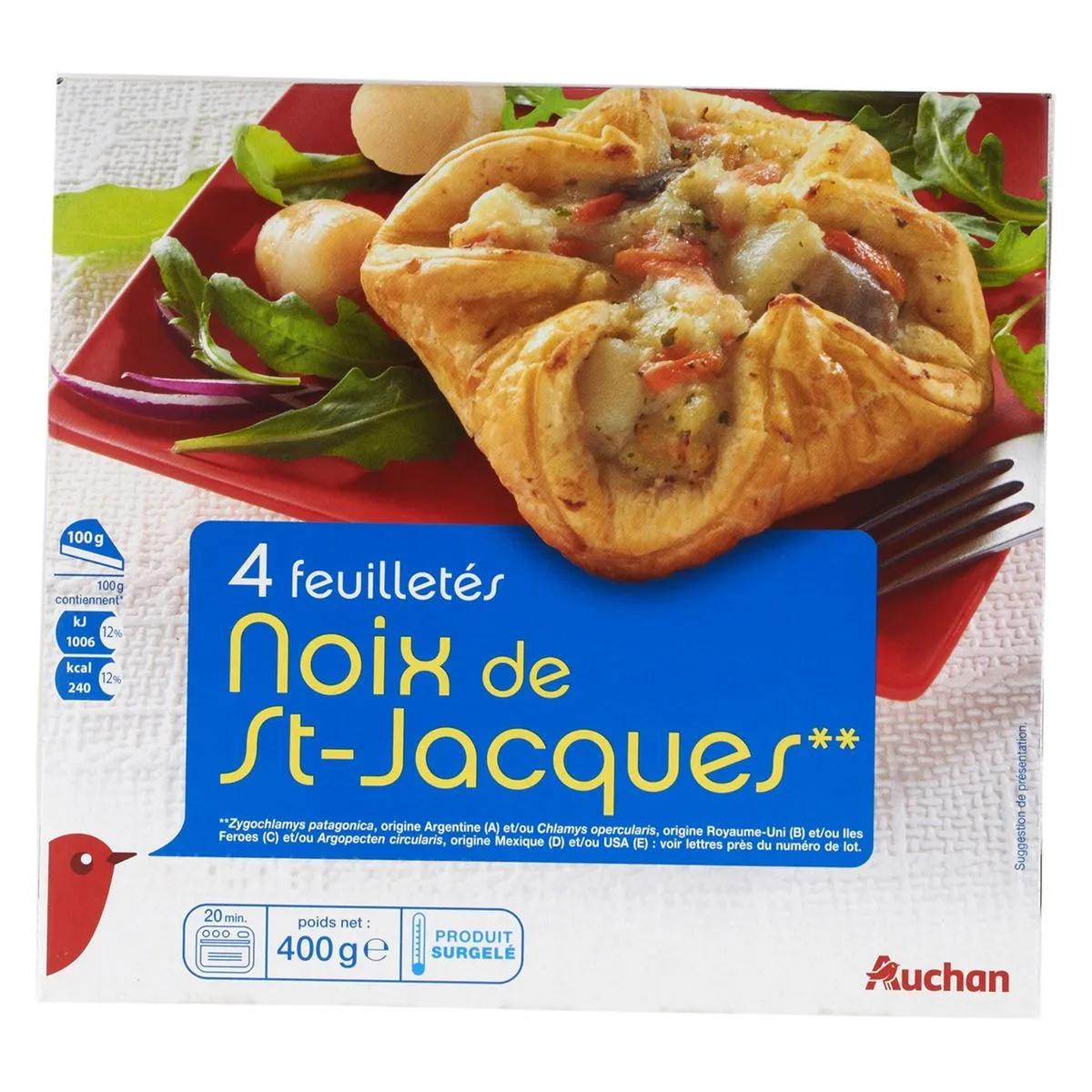 feuilletés saint  jacques surgelés  auchan