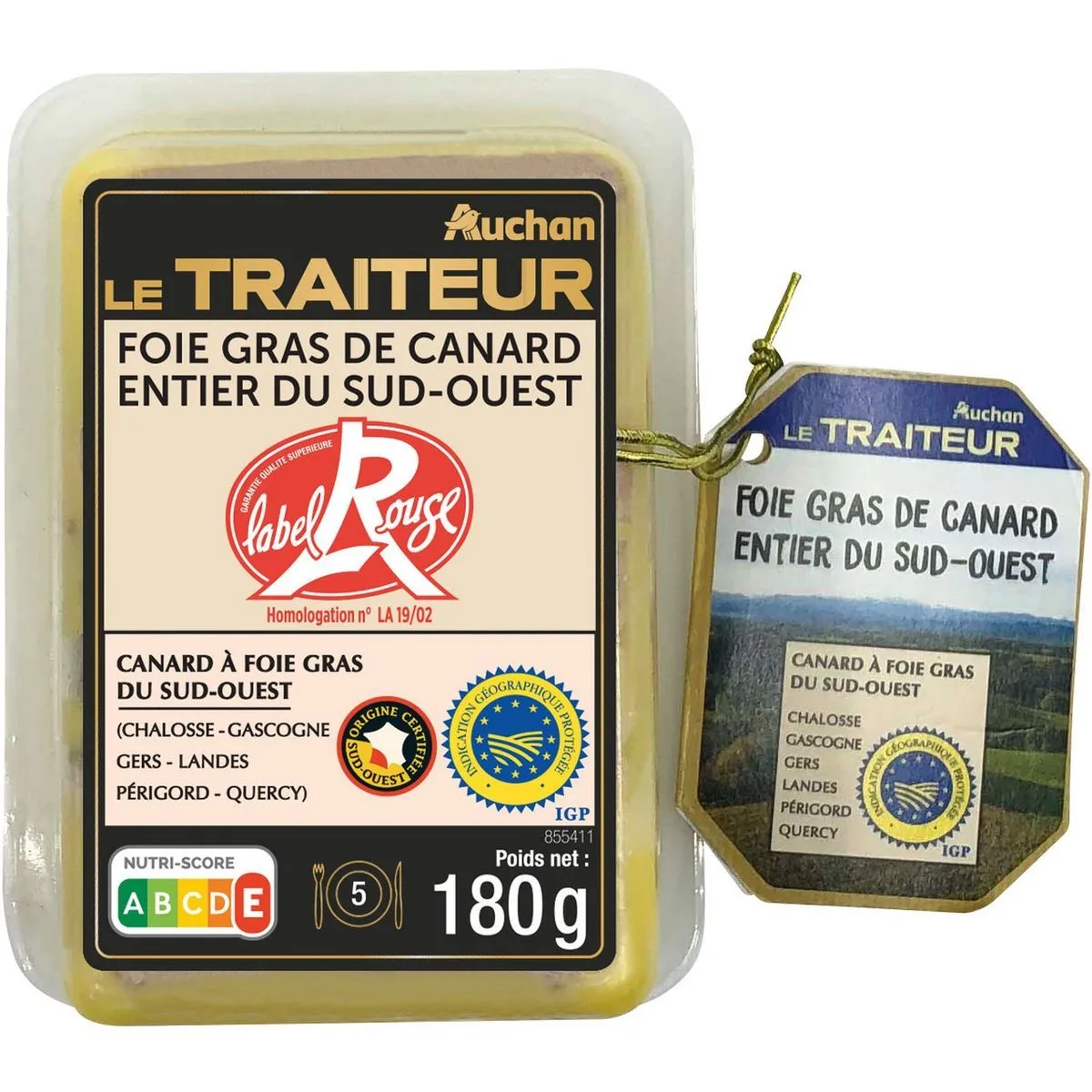 foie gras de canard  entier igp sud-ouest  auchan le traiteur