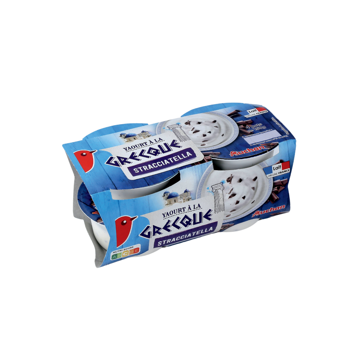 YAOURT À  LA GRECQUE  STRACCIATELLA  AUCHAN