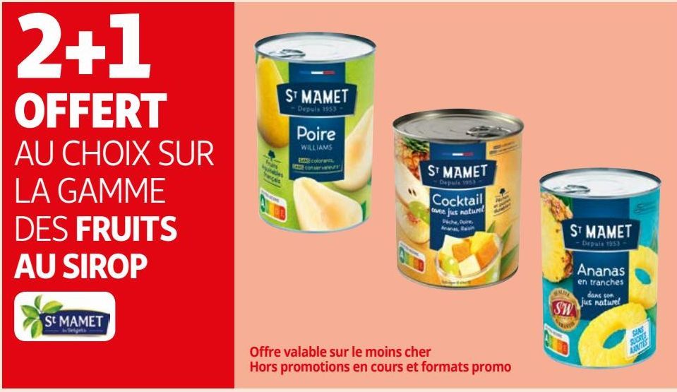 LA GAMME  DES FRUITS  AU SIROP  Saint Mamet