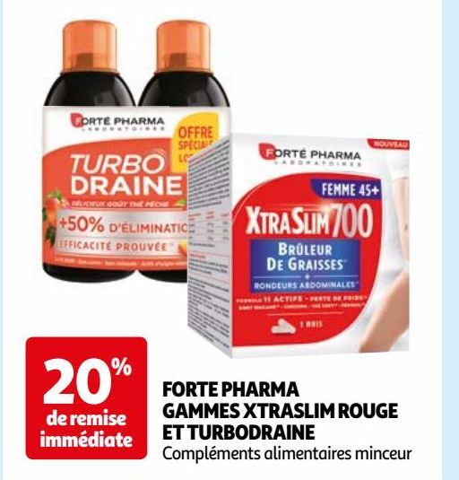  FORTE PHARMA GAMMES XTRASLIM ROUGE ET TURBODRAINE