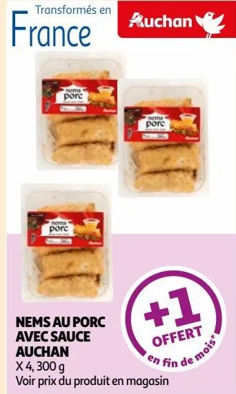 nems au porc avec sauce auchan