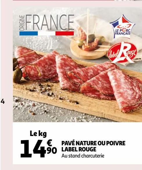  pavé nature ou poivre  label rouge