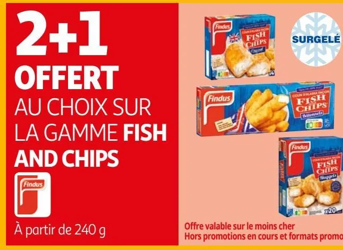 la gamme fish  and chips findus