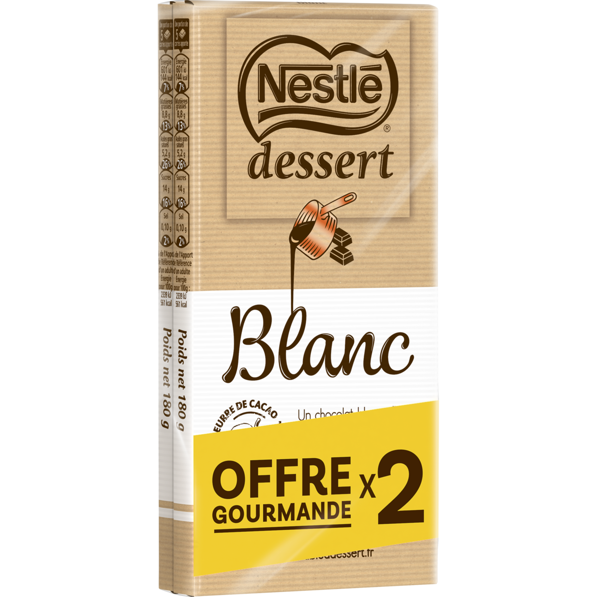 TABLETTES DE CHOCOLAT BLANC DESSERT NESTLE