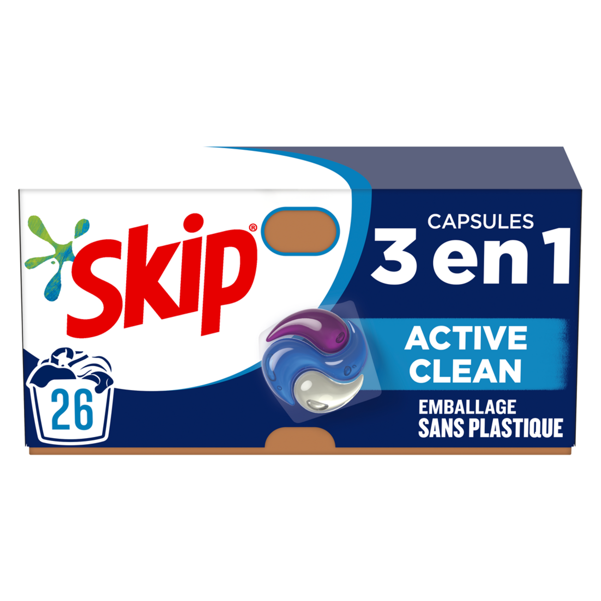  LESSIVE CAPSULE 3 EN 1 ACTIVE  CLEAN SKIP