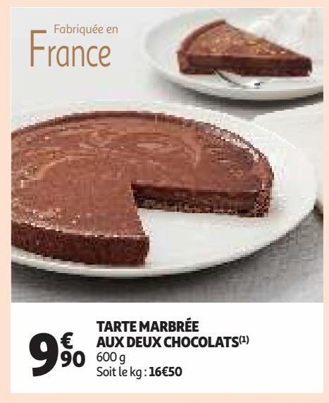 TARTE MARBRÉE  AUX DEUX CHOCOLATS