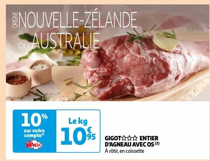 gigot entier  d'agneau avec os