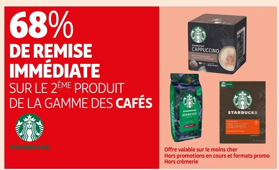 la gamme des cafés  starbucks