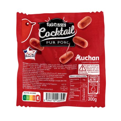 SAUCISSE COCKTAIL  AUCHAN