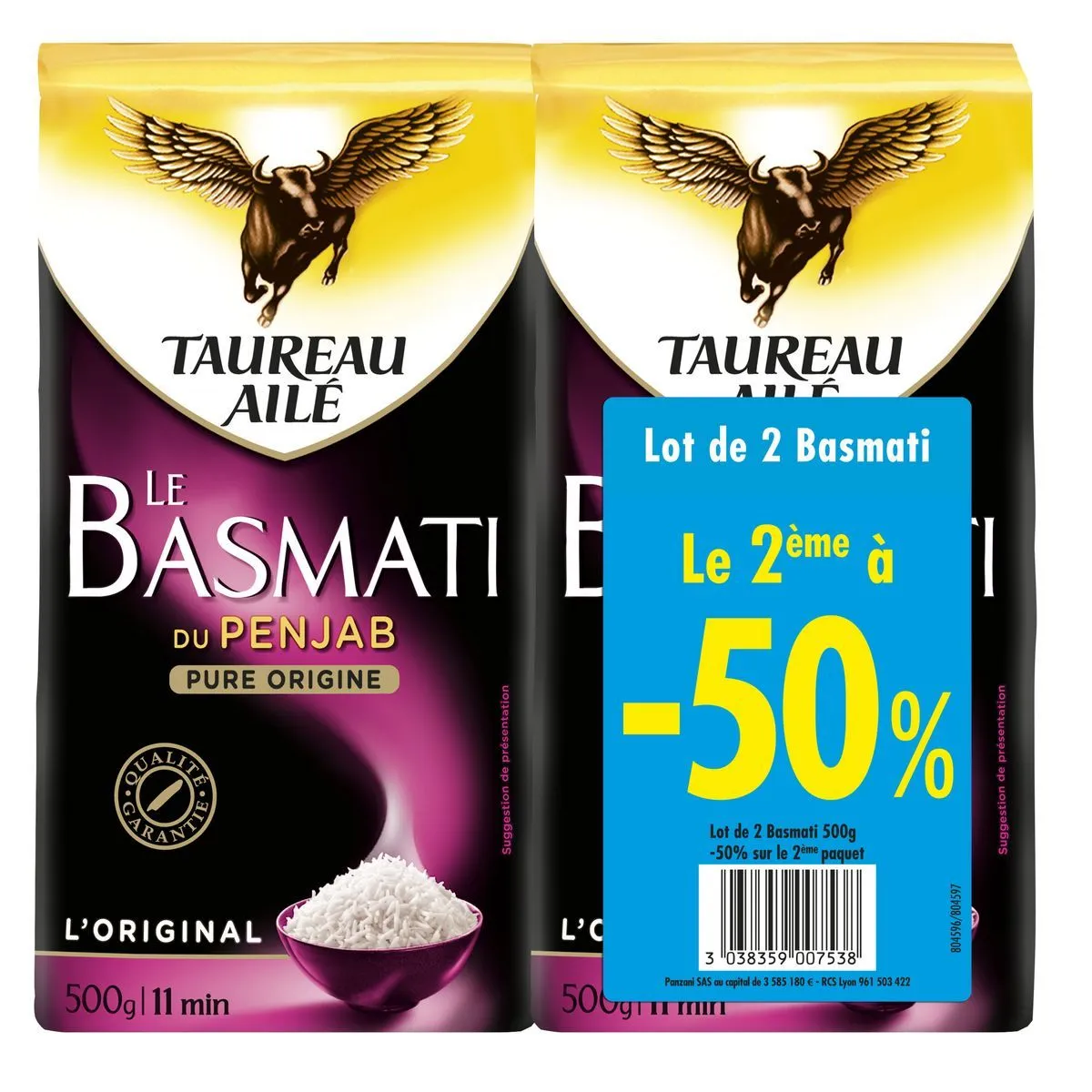 le riz basmati  du penjab taureau ailé