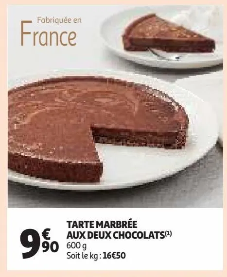 tarte marbrée  aux deux chocolats