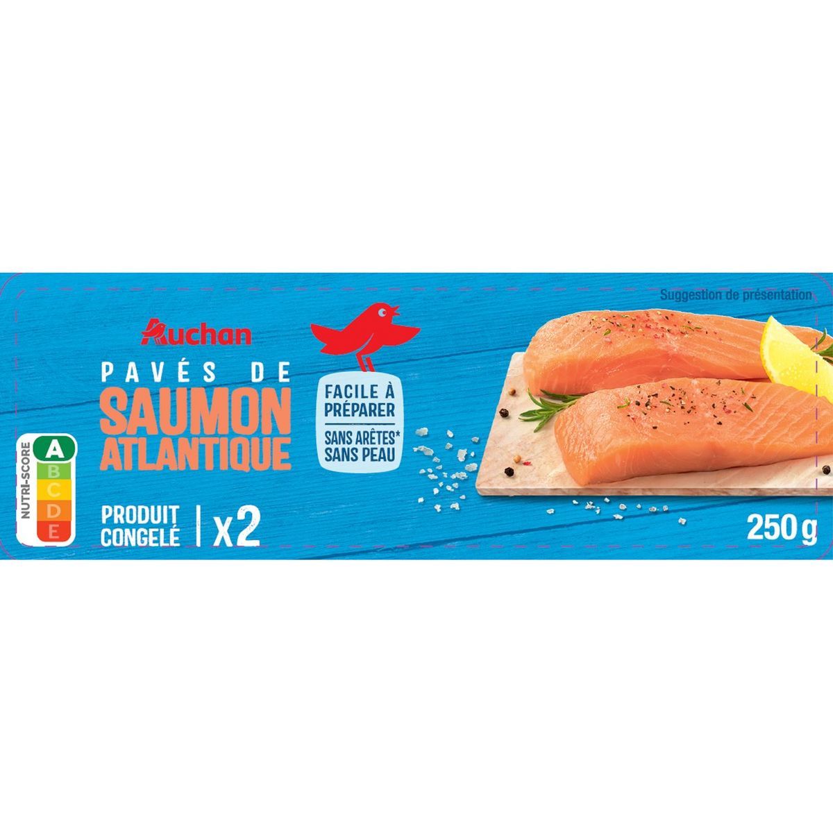 PAVÉS DE SAUMON ATLANTIQUE  CONGELÉS AUCHAN