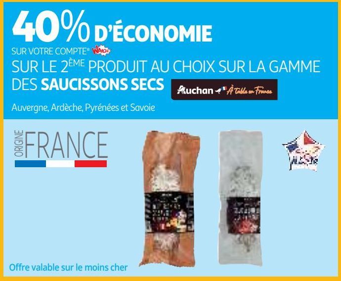LA GAMME  DES SAUCISSONS SECS Auchan