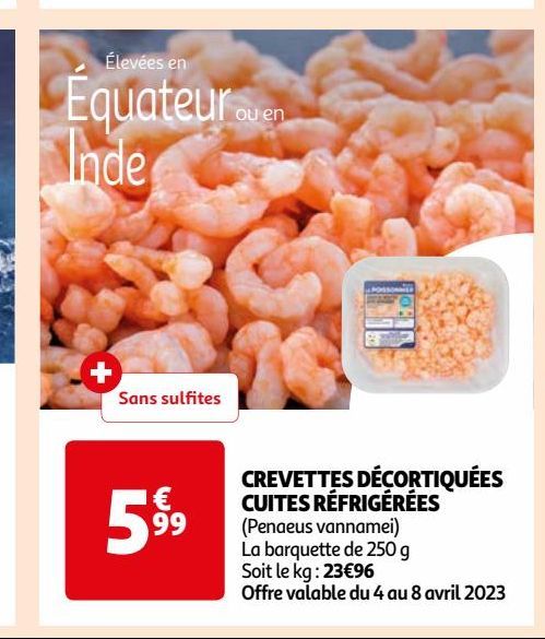 CREVETTES DÉCORTIQUÉES  CUITES RÉFRIGÉRÉES