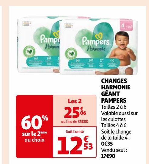 CHANGES  HARMONIE  GÉANT  PAMPERS