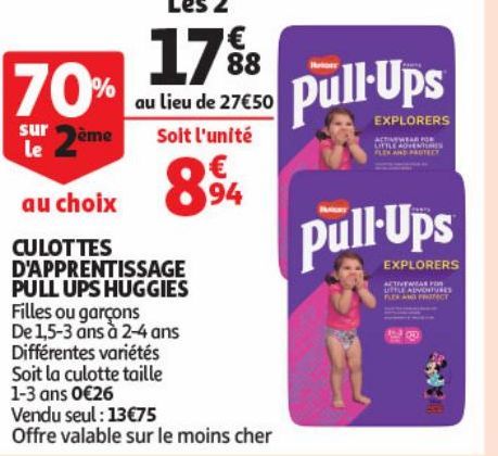 CULOTTES D'APPRENTISSAGE PULL UPS HUGGIES