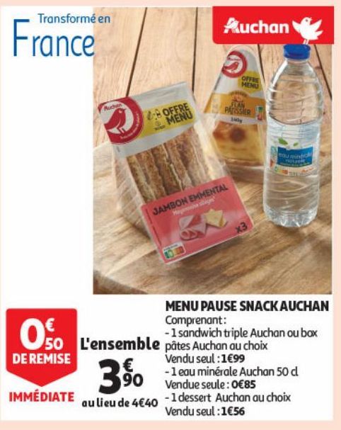 MENU PAUSE SNACK AUCHAN