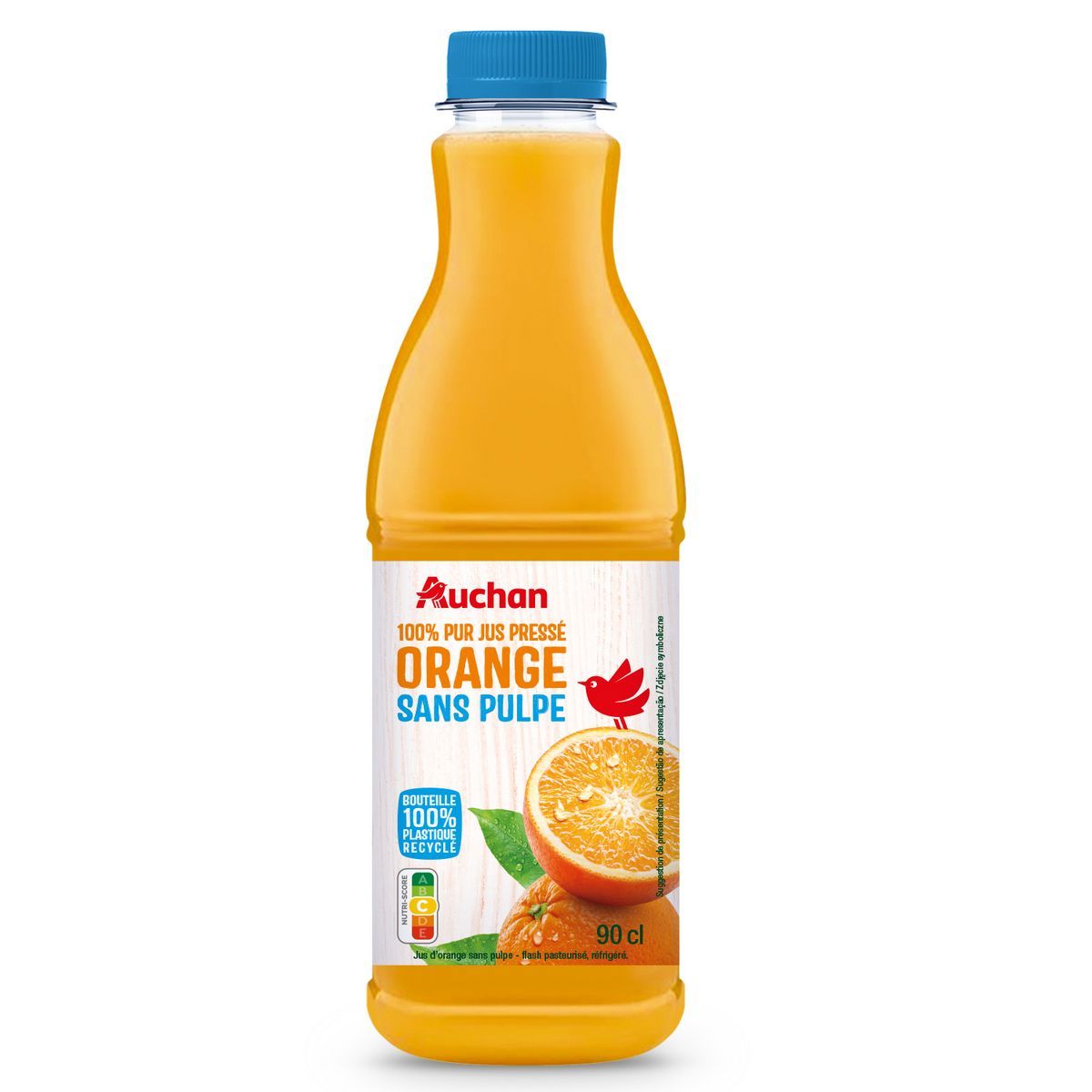 Pur jus d'orange sans pulpe Auchan