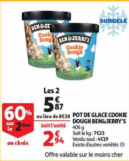 POT DE GLACE COOKIE DOUGH BEN&JERRY'S