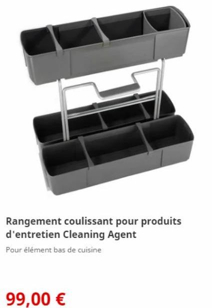 Rangement coulissant pour produits  d'entretien Cleaning Agent  Pour élément bas de cuisine  99,00 € 