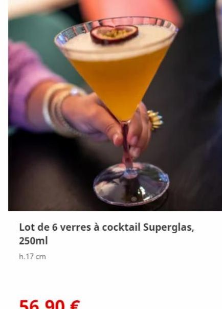 Lot de 6 verres à cocktail Superglas, 250ml  h.17 cm 