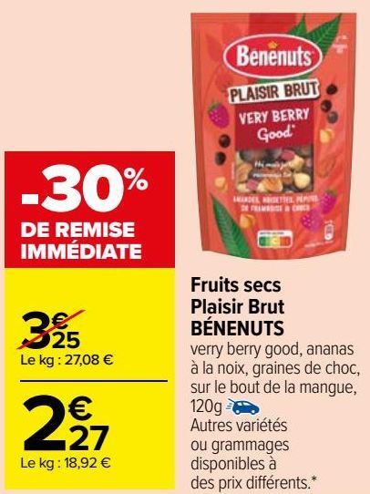 Fruits secs Plaisir Brut BÉNENUTS 
