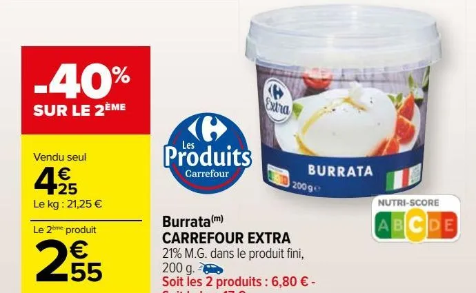 burrata carrefour extra