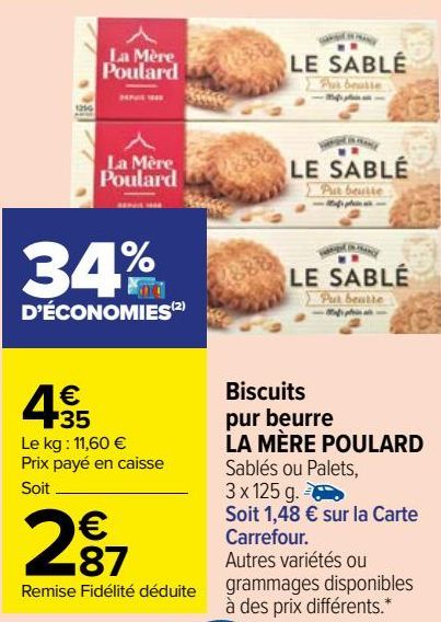 Biscuits pur beurre LA MÈRE POULARD 