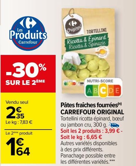 Pâtes fraîches fourrées CARREFOUR ORIGINAL