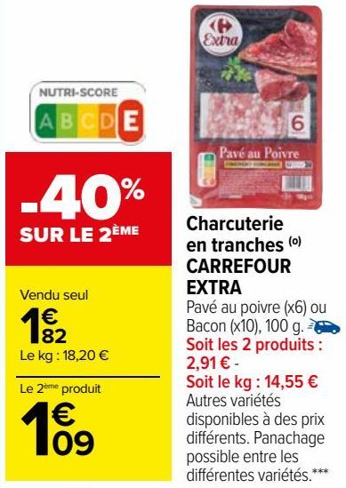Charcuterie en tranches CARREFOUR EXTRA 