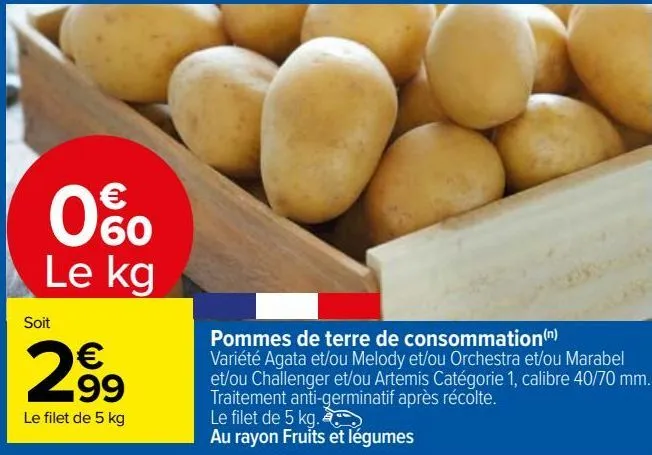 pommes de terre de consommation