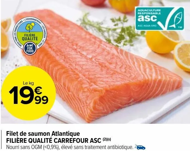 filet de saumon atlantique filière qualité carrefour asc