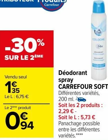 déodorant spray carrefour soft 