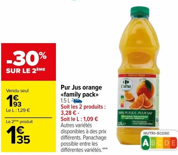 pur jus orange ''family pack'' 