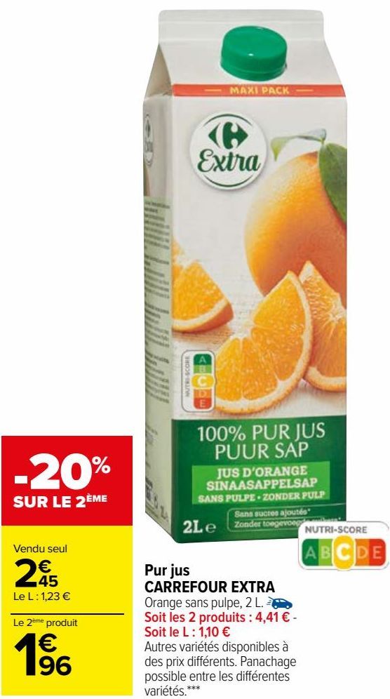 Pur jus CARREFOUR EXTRA 