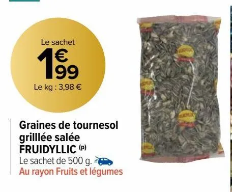 graines de tournesol grillée salée fruidyllic