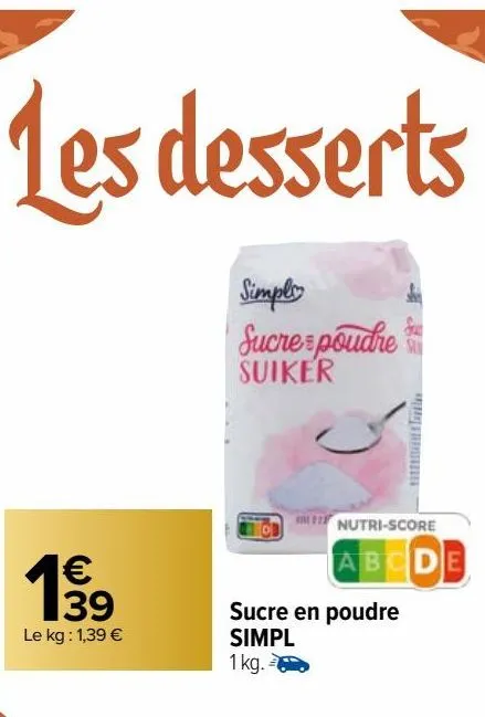 sucre en poudre simpl