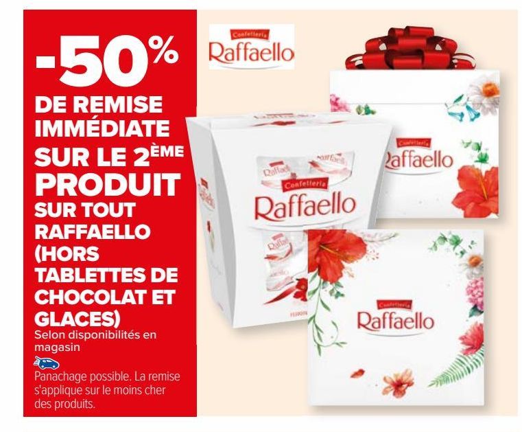 Tout Raffaello (hors tablettes de chocolat et glaces)