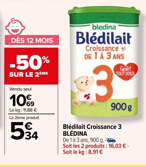 Bledilait Croissance 3 BLEDINA