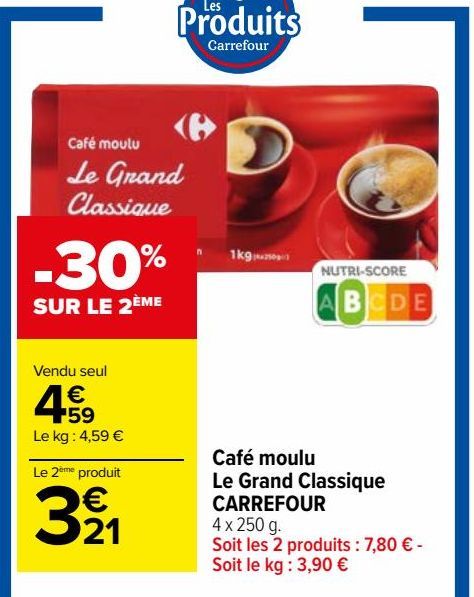 café moulu Le Grand Classique Carrefour