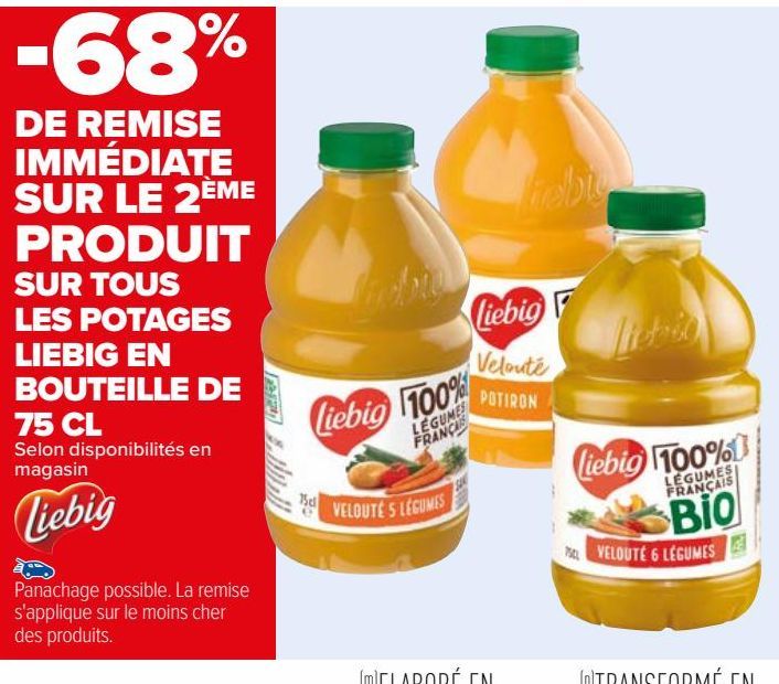 Tous les potages Liebig en bouteille de 75cl