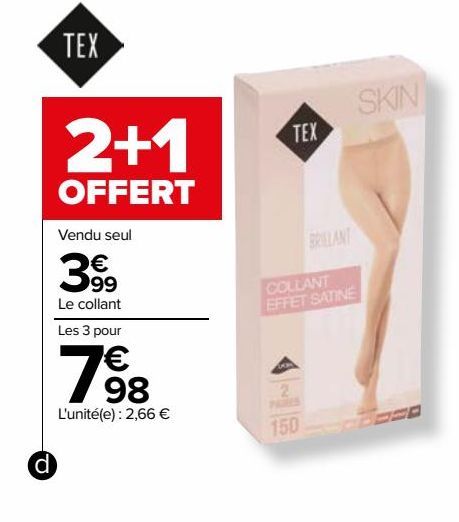 Lot de 2 collants Efeft Satiné