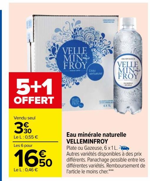 eau minerale naturelle VELLEMINFROY